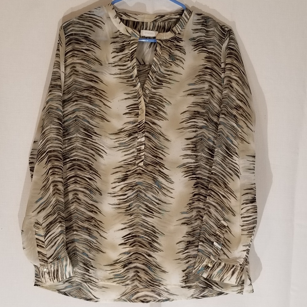 Chico's Sheer Blouse SZ 8